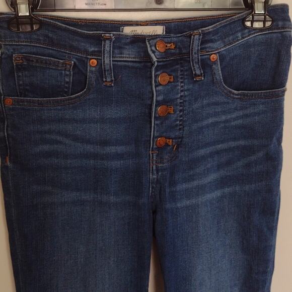 Madewell 9” Mid-rise Button Fly Raw Hem Skinny Jeans Size 28 Denim - Picture 5 of 13